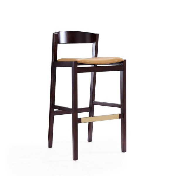 Celebracion Klismos Camel & Dark Walnut Beech Wood Barstool 40.75 x 20 x 20.5 in. CE1818720 - main